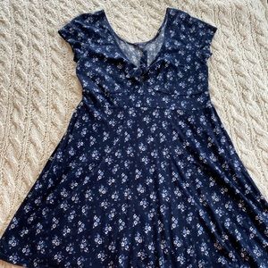 Aeropostale Tie Front Summer Mini Dress- Blue